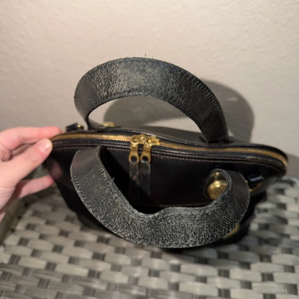 Dooney & Bourke Vintage Black Leather Satchel - Picture 10 of 16